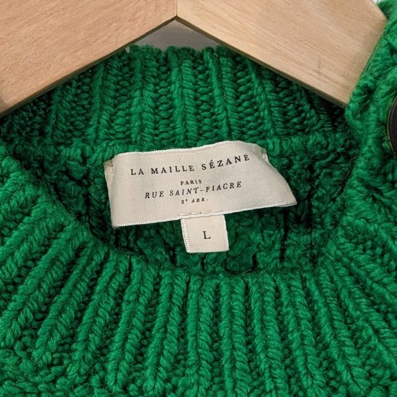 Sezane James Jumper Sweater Bright green - Picture 5 of 5